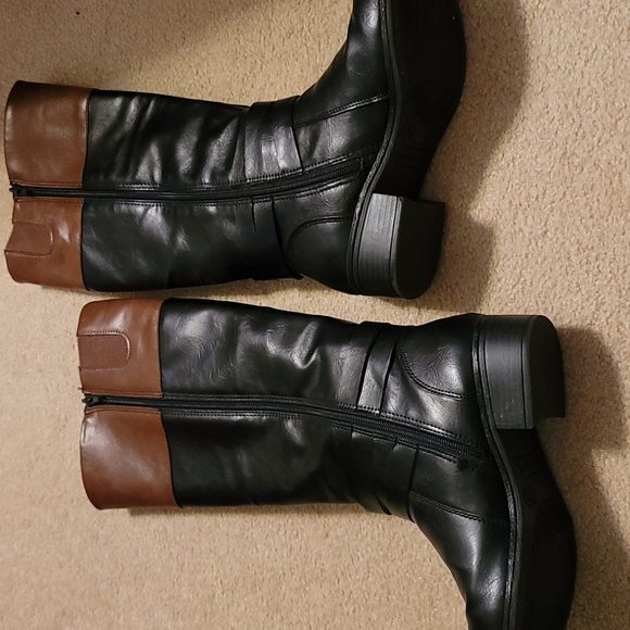 Arizona Black and Brown Riding Boots - Picture 2 of 4